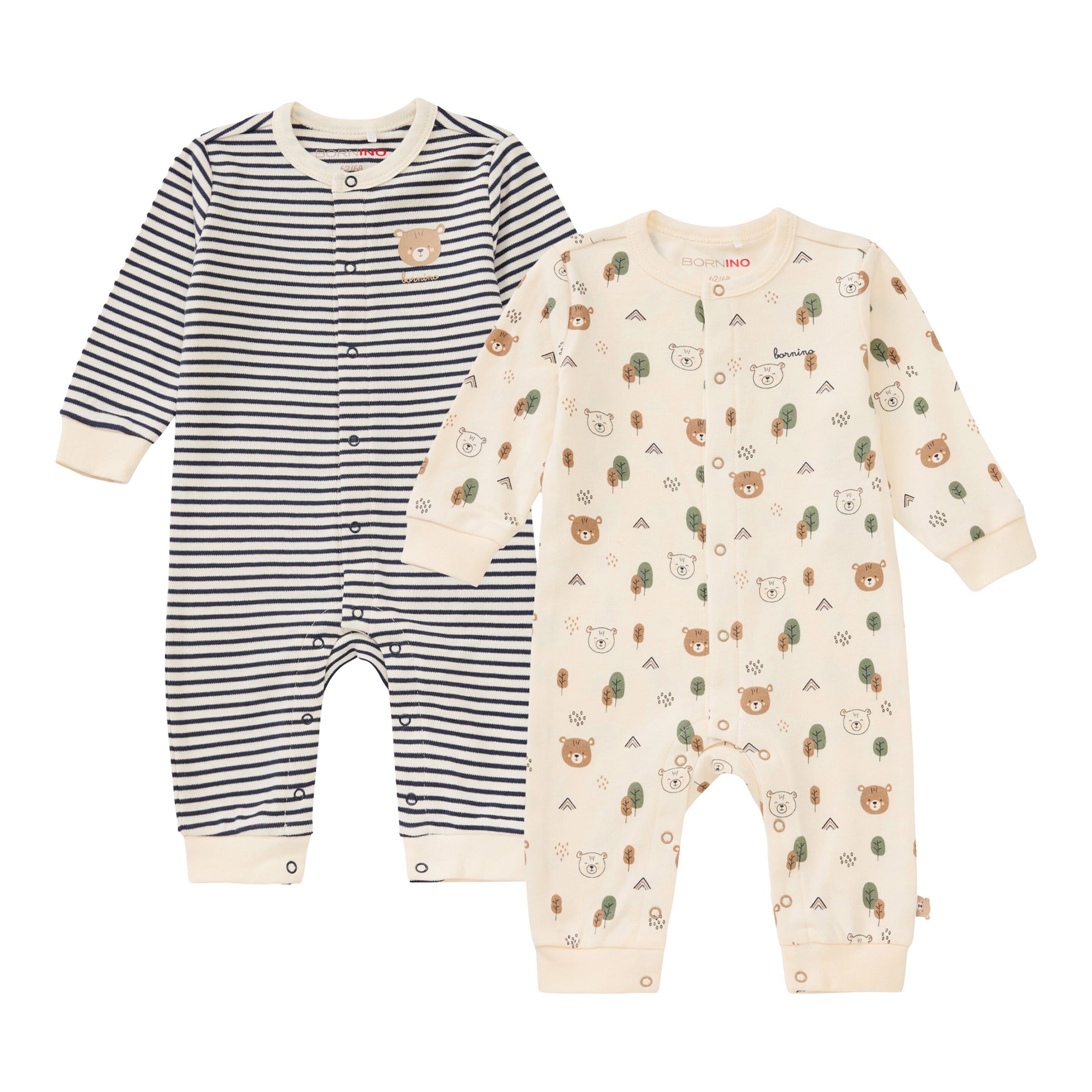 Bornino Lieblinge 2er-Pack Schlafoveralls Tiny Forest