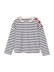 Ringelshirt mit Herzknöpfen Mädchen