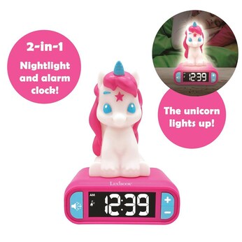 Wecker mit 3-D-Nachtlicht - Einhorn