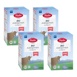 Bundle 4er-Pack Bio Anfangsmilch Pre à 600g