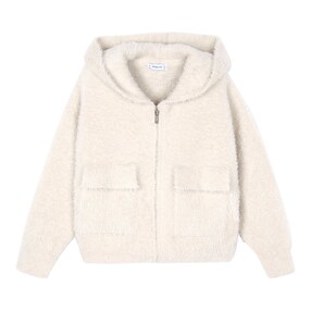 Strickjacke mit Kapuze und Taschen