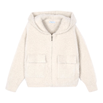 Strickjacke mit Kapuze und Taschen