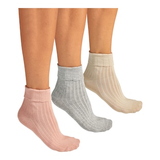 Chaussettes confort à revers, 3 paires