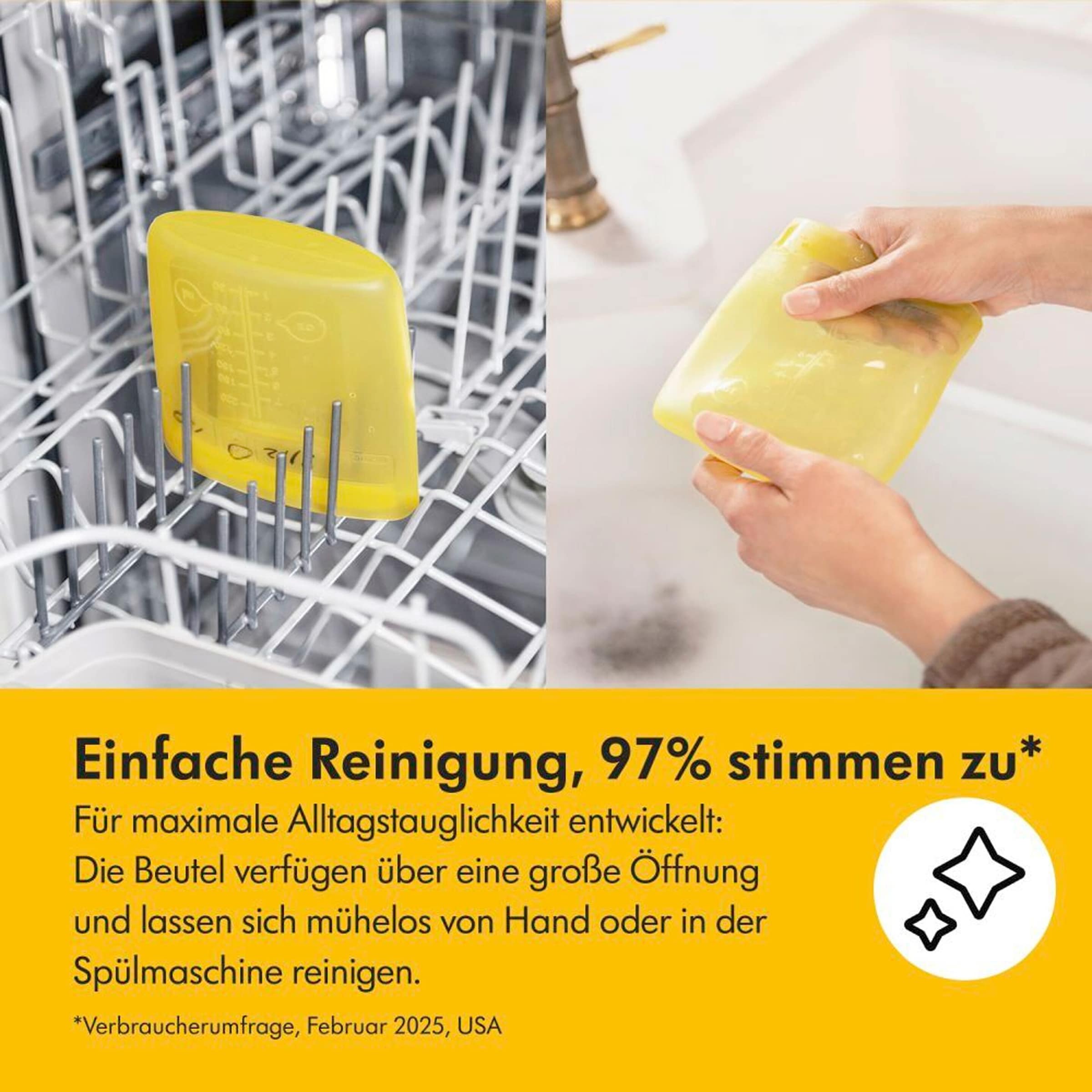 Silikon Muttermilchbeutel wiederverwendbar, 5 Stück