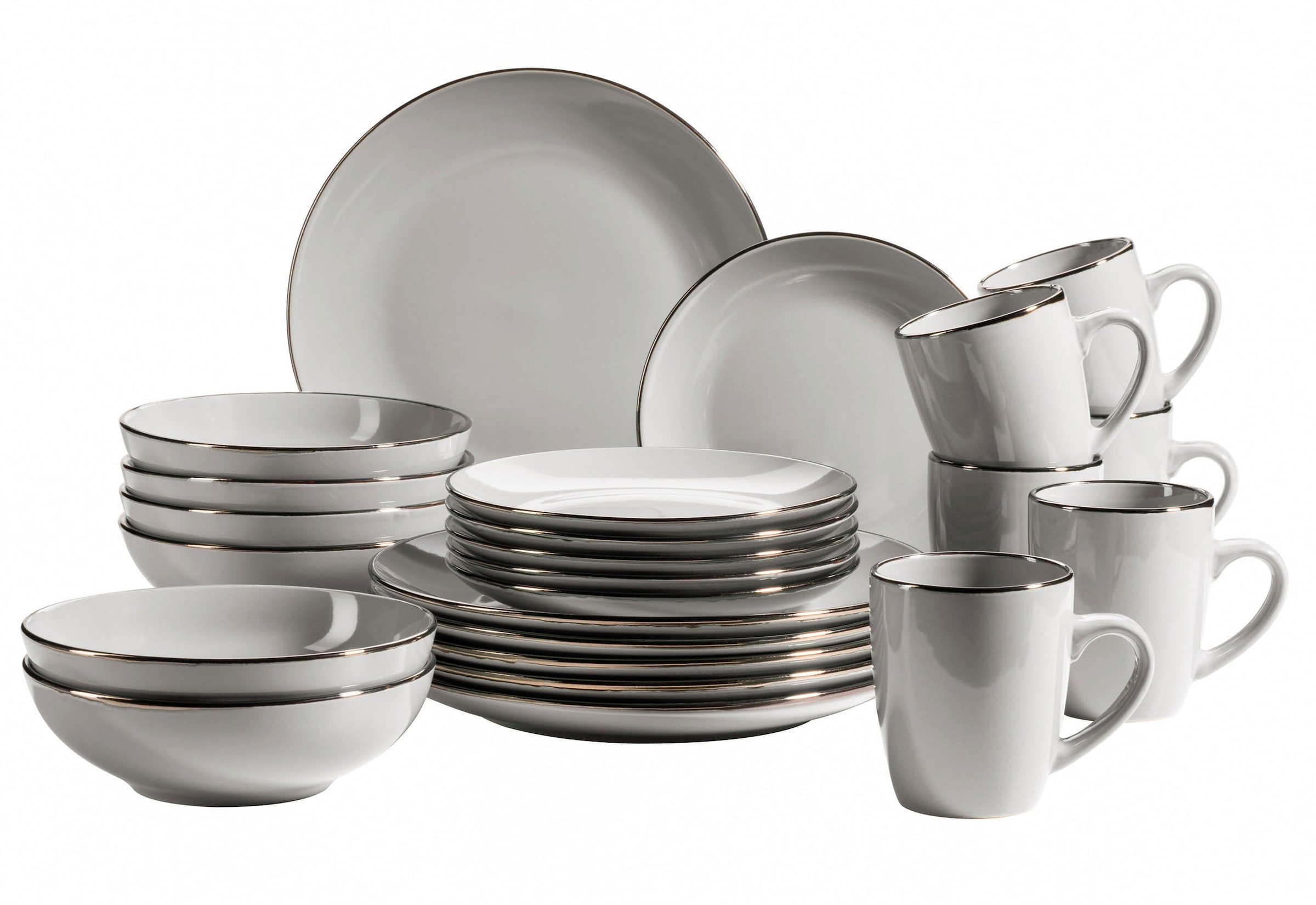 Kombiservice, Steinzeug METALLIC RIM