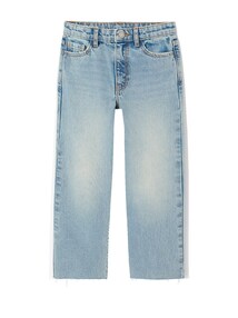 Gerade Jeans Mädchen Herzstickerei hinten, Bundweite verstellbar