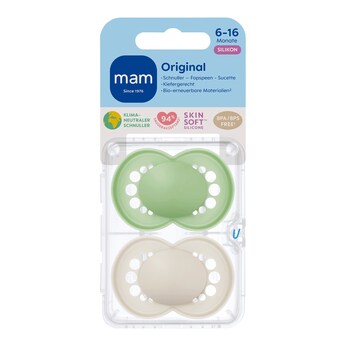 2er-Pack Schnuller Original Silikon, 6-16M