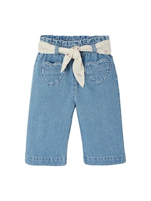 Weite Baby Jeans mit Stoffgürtel