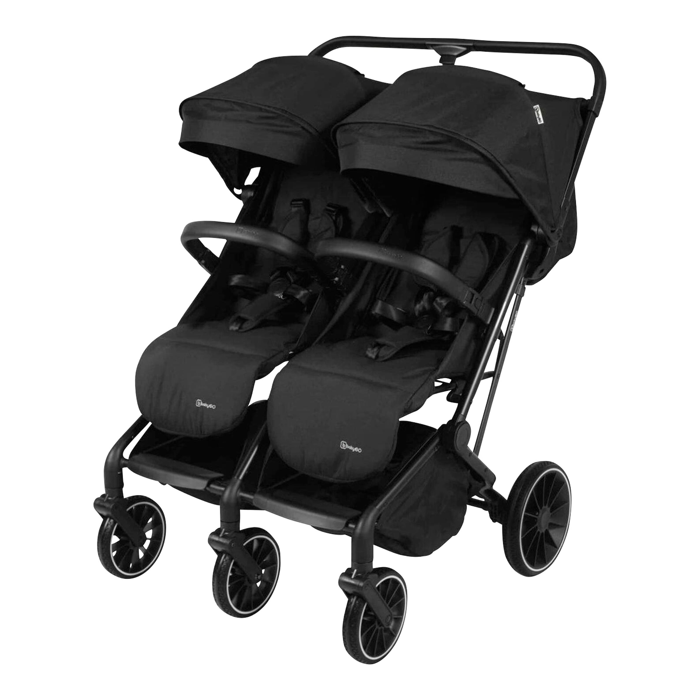 BabyGo Zwillingsbuggy "Zwillingskinderwagen GOTwice" mit drei schwenkbaren Vorderrädern