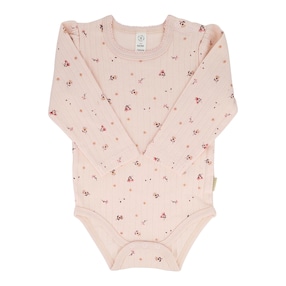 Body langarm Blumen Rippqualität