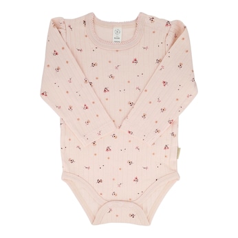 Body langarm Blumen Rippqualität