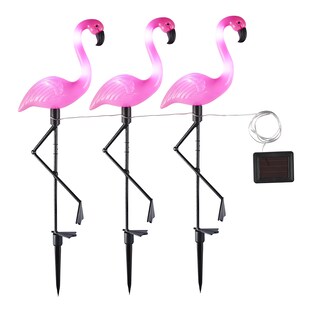 Solar-Gartenstecker-Trio "Flamingofreunde", 3 Stück