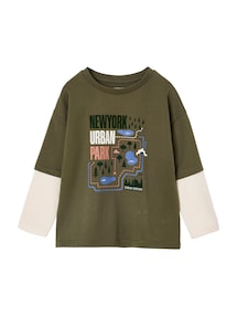 Jungen Shirt in Lagen-Optik mit Recycling-Baumwolle