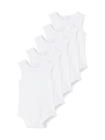 5er-Pack Baby Trägerbodys, Interlock-Jersey BASIC