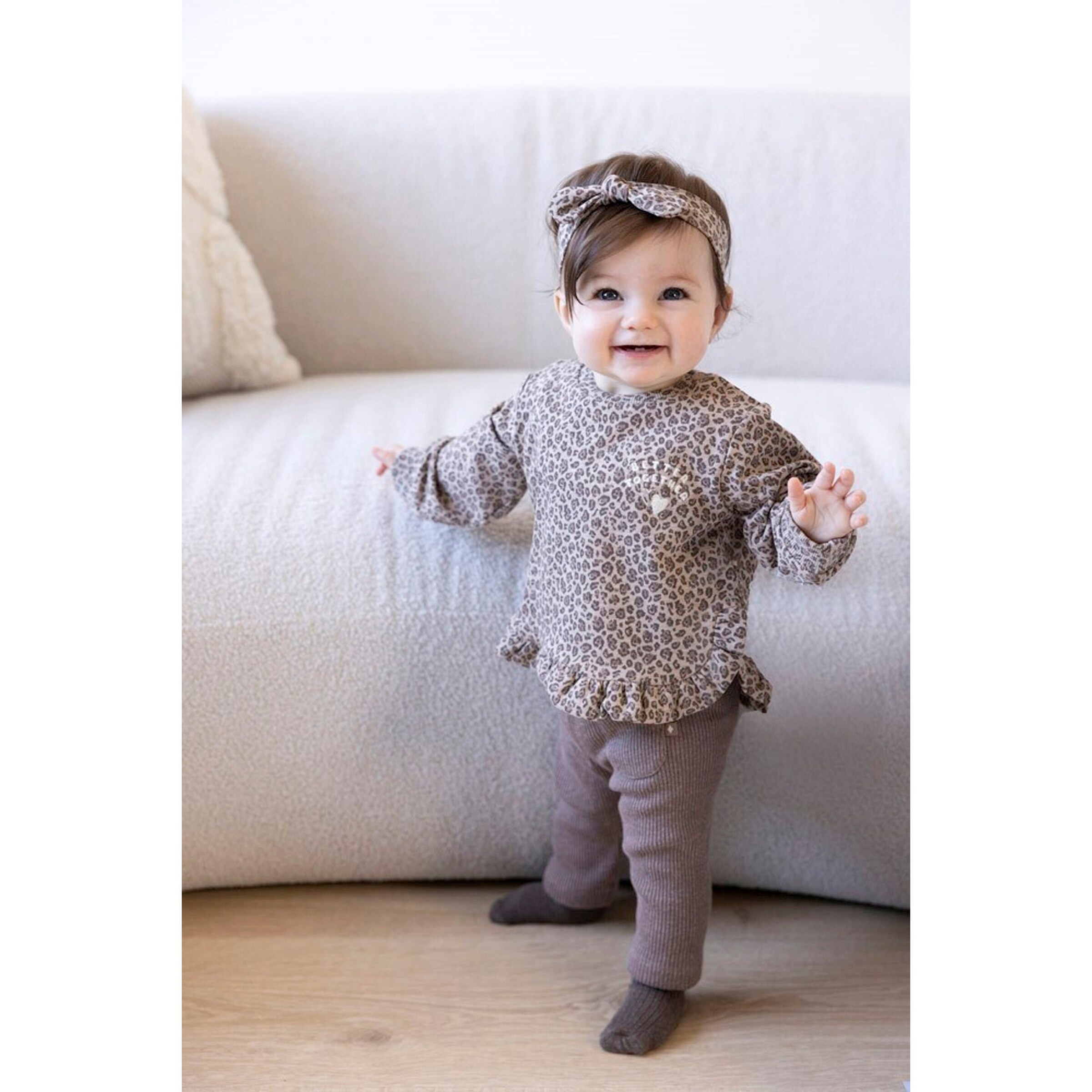 Sweatshirt Leoprint Rüschen