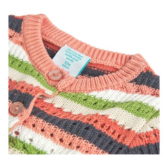 Ajour-Strickjacke Streifen