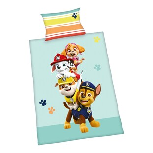 Flanell Wende-Bettwäsche Paw Patrol 40x60 / 100/135 cm