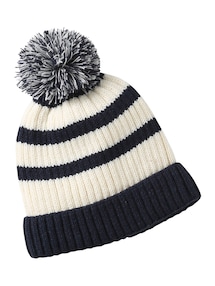 Gestreiftes Set: Mütze, Snood und Handschuhe für Jungen