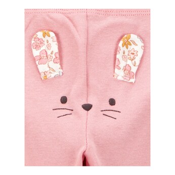 3-tlg. Set Body kurzarm, Body langarm und Leggings Blumen Ringel Hase
