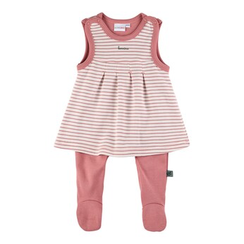 2-tlg. Set Strampler-Kleid mit Shirt langarm
