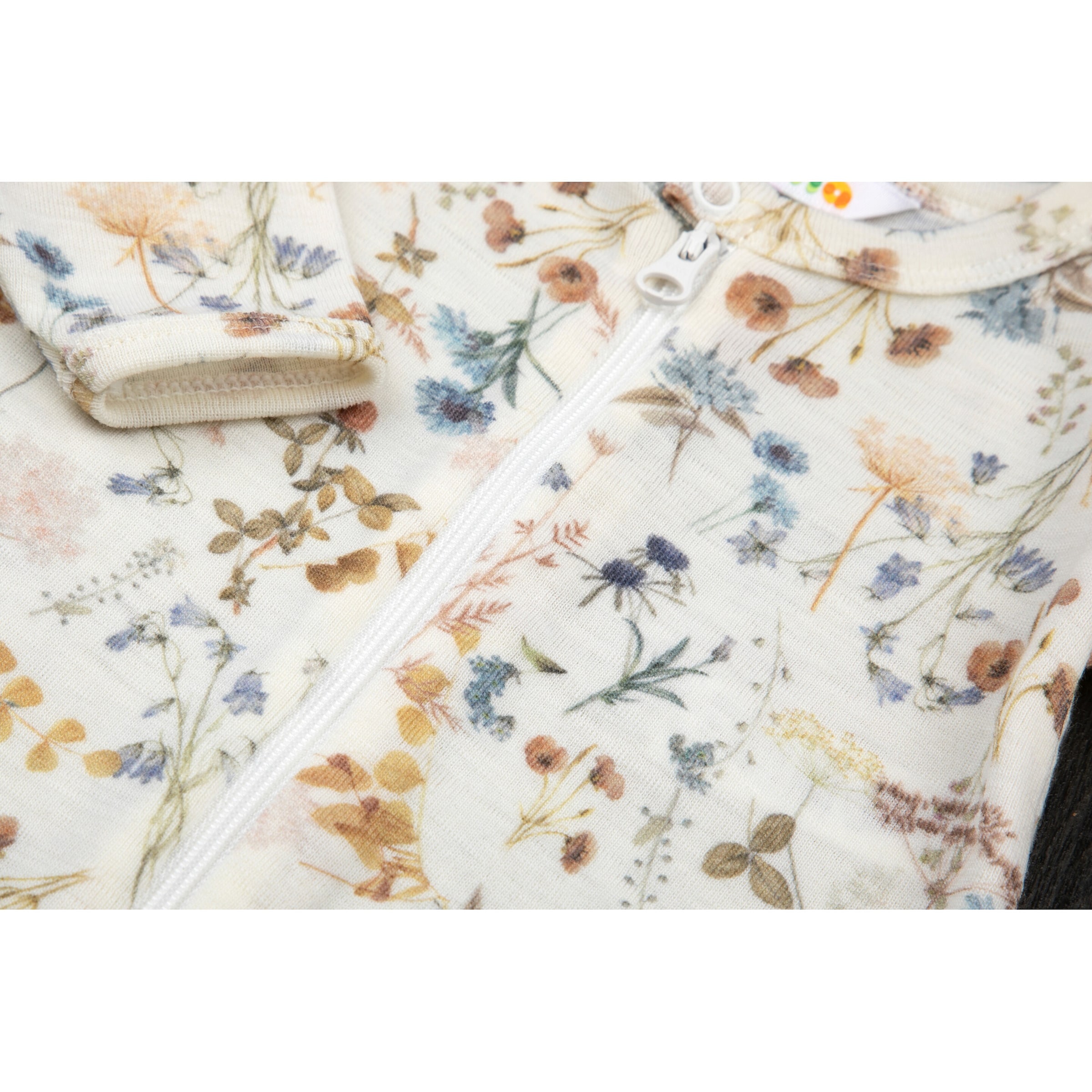 Woll-Overall mit Klappfuß Blumen