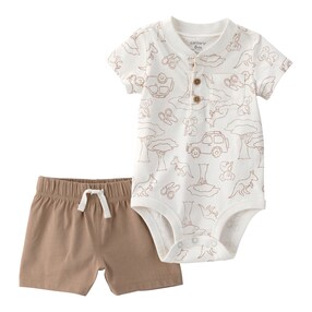 2-tlg. Set Body kurzarn und Shorts Safari
