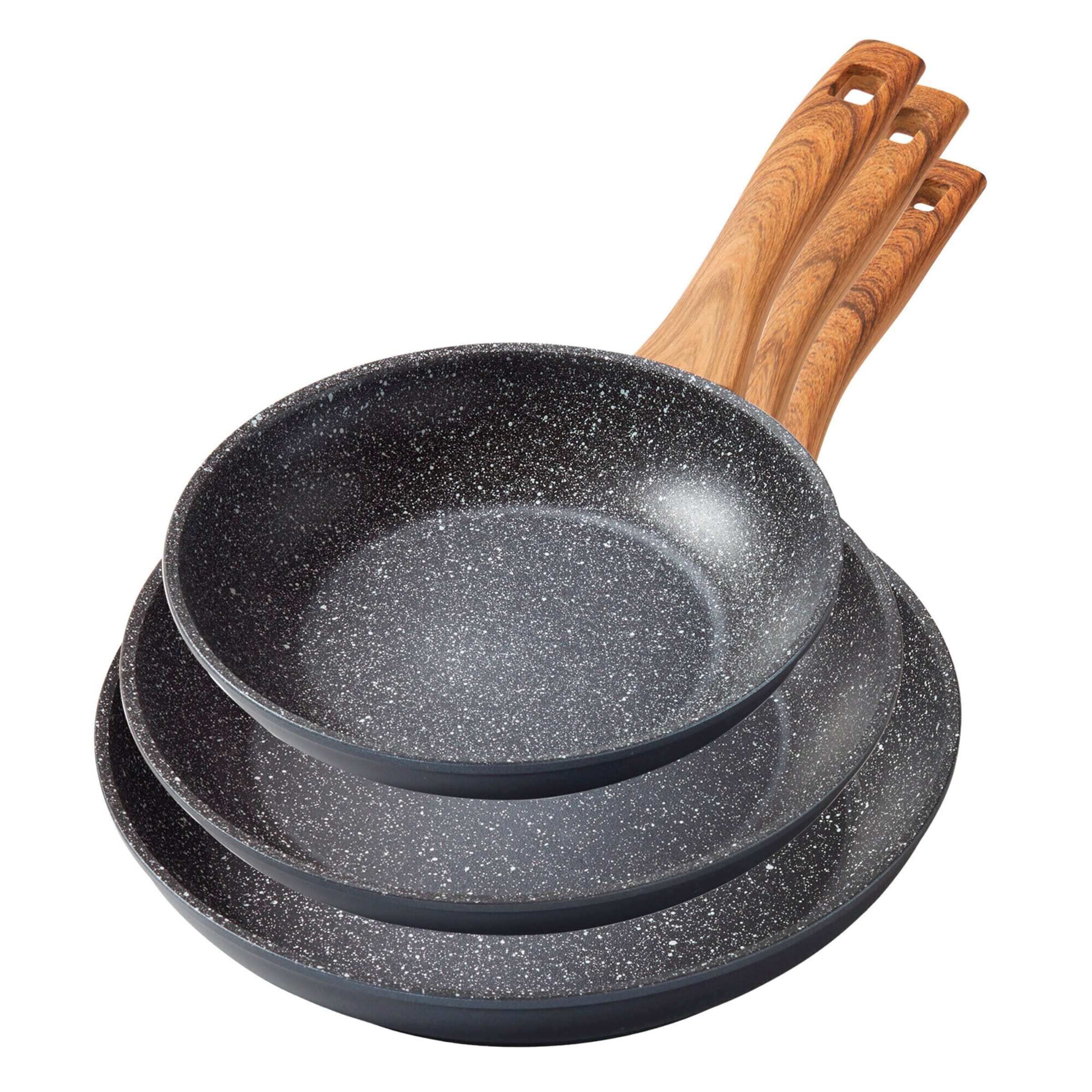 STONELINE® STONELINE Back to Nature Pfannen-Set 3-teilig | ohne Deckel - Holzoptik