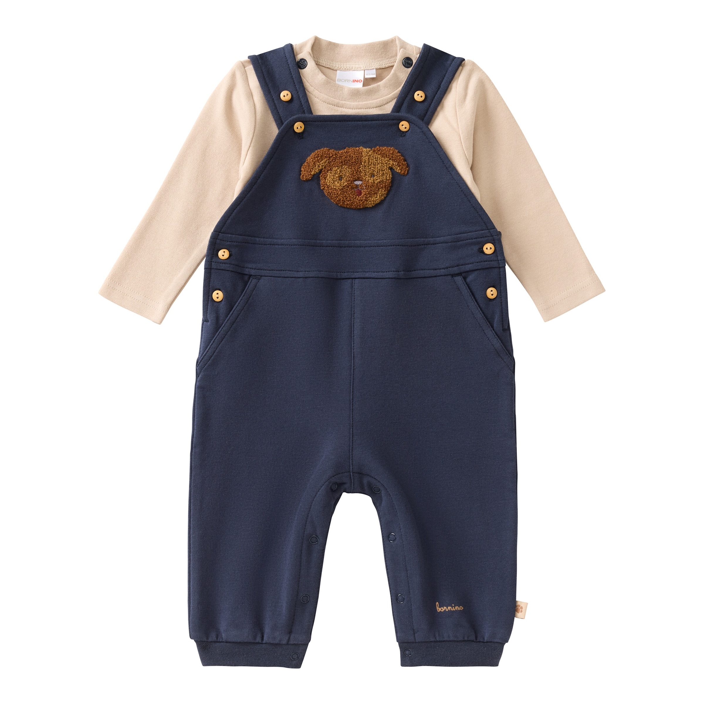Bornino Cuddly Friends 2-tlg. Set Latzhose mit Shirt Hund