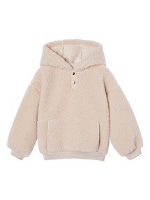 Mädchen Kapuzenpullover aus Teddyfleece