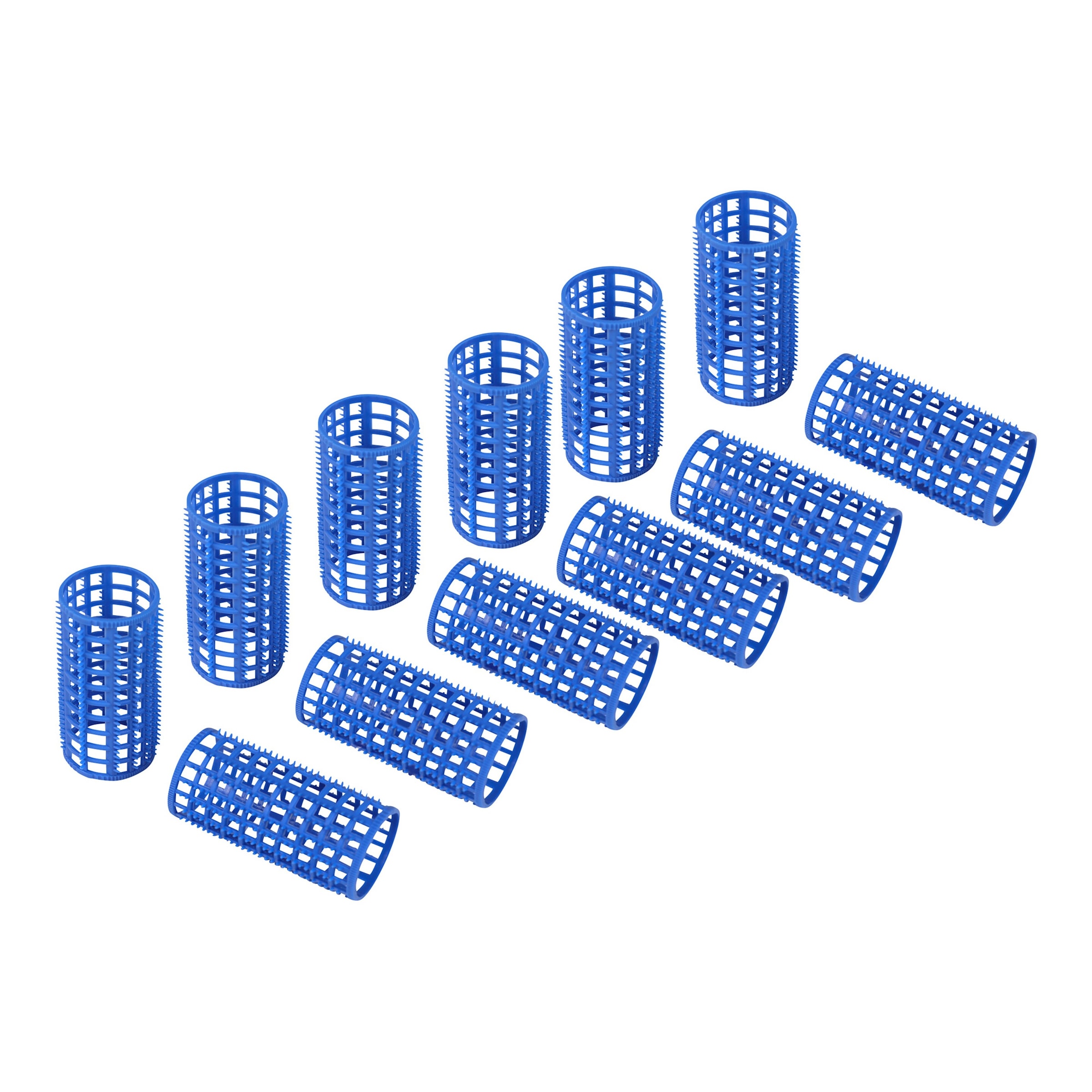 Lockenwickler-Set, 12 Stück blau