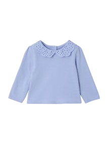 Baby Langarmshirt mit besticktem Kragen