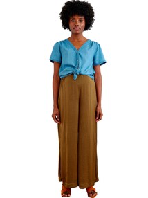 Bluse für Schwangerschaft und Stillzeit aus Lyocell, Druckknopfverschluss