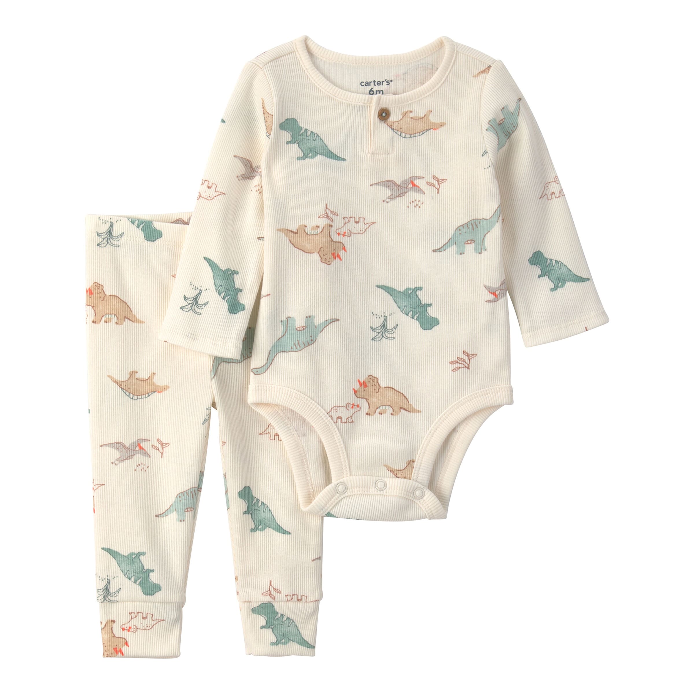 Carter's 2-tlg. Set Body langarm und Jogginghose Dinos Rippqualität
