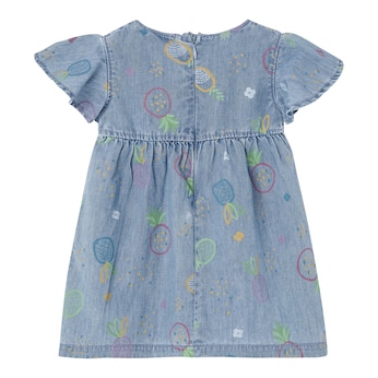 Jeans-Kleid kurzarm Ananas