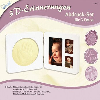 Abdruck-Set mit Bilderrahmen für 3 Fotos
