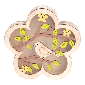 Déco LED en bois «Chant d’oiseau»