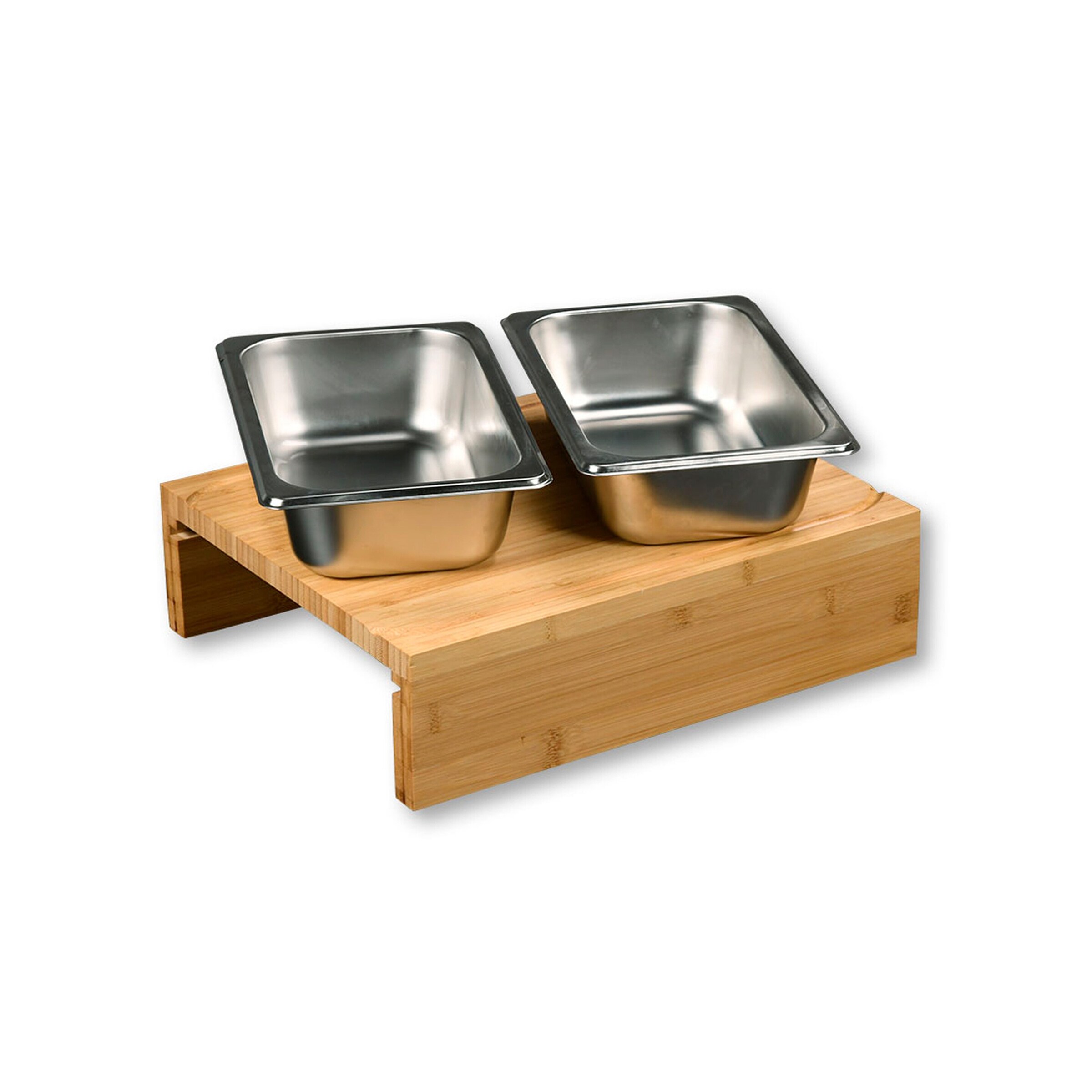 Bambus-Schneidebrett mit 2 Auffangschalen
