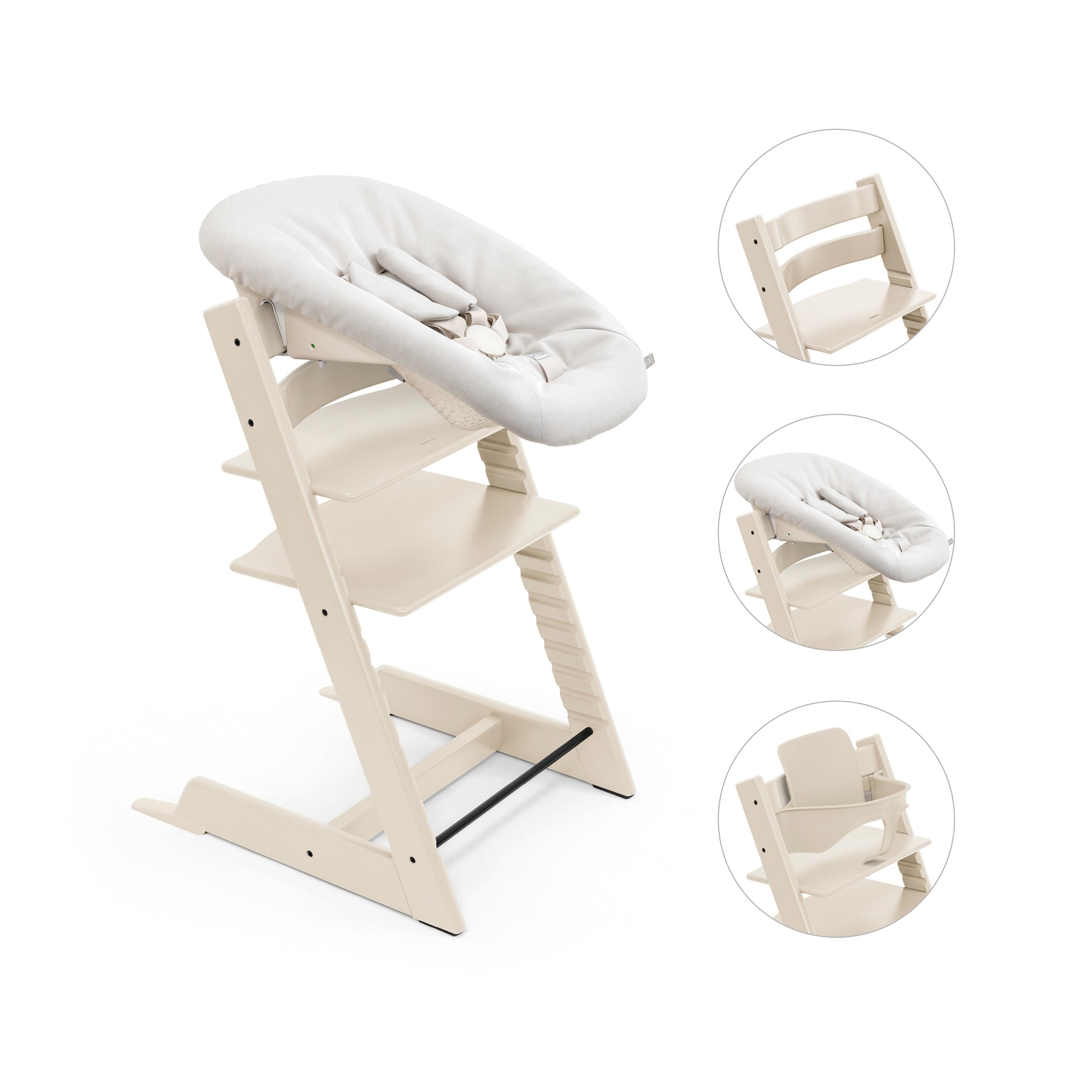 Stokke® Tripp Trapp® Bundle Treppenhochstuhl inklusive Newbornset Vanilla White & Babyset