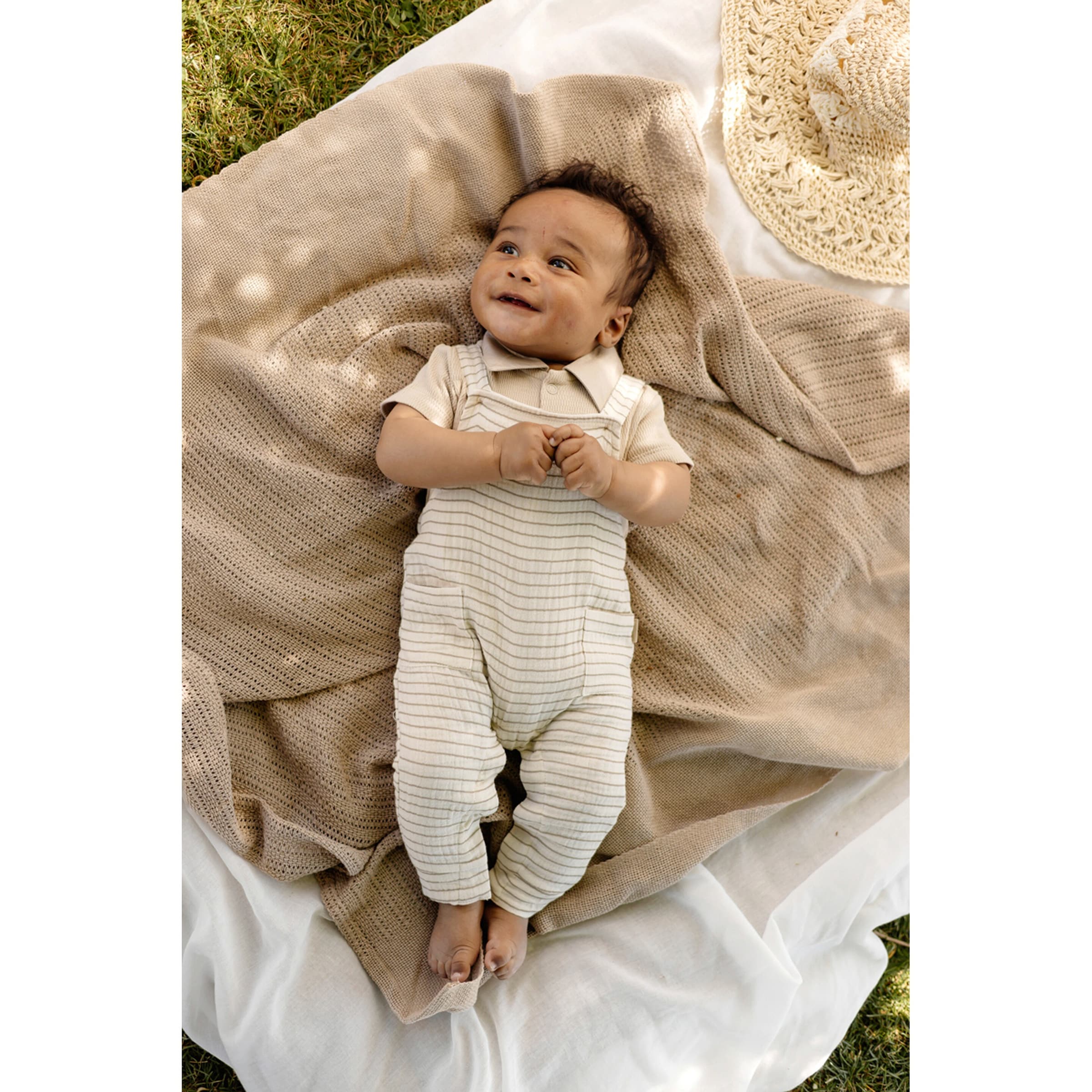 Musselin-Latzhose Ringel