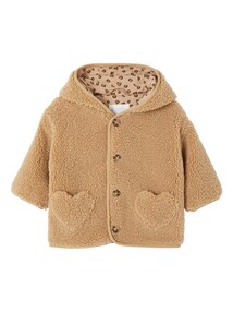 Baby Jacke aus Teddyfleece mit Leo-Futter
