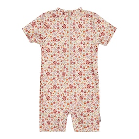 Combinaison de bain courte avec protection anti-UV fleurs