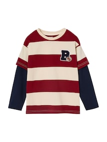 Jungen Streifenshirt im Lagenlook mit Recycling-Baumwolle