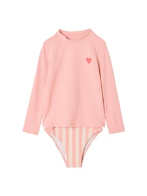 Mädchen Strand-Set: UV-Badeshirt & Badehose, Wabenstruktur