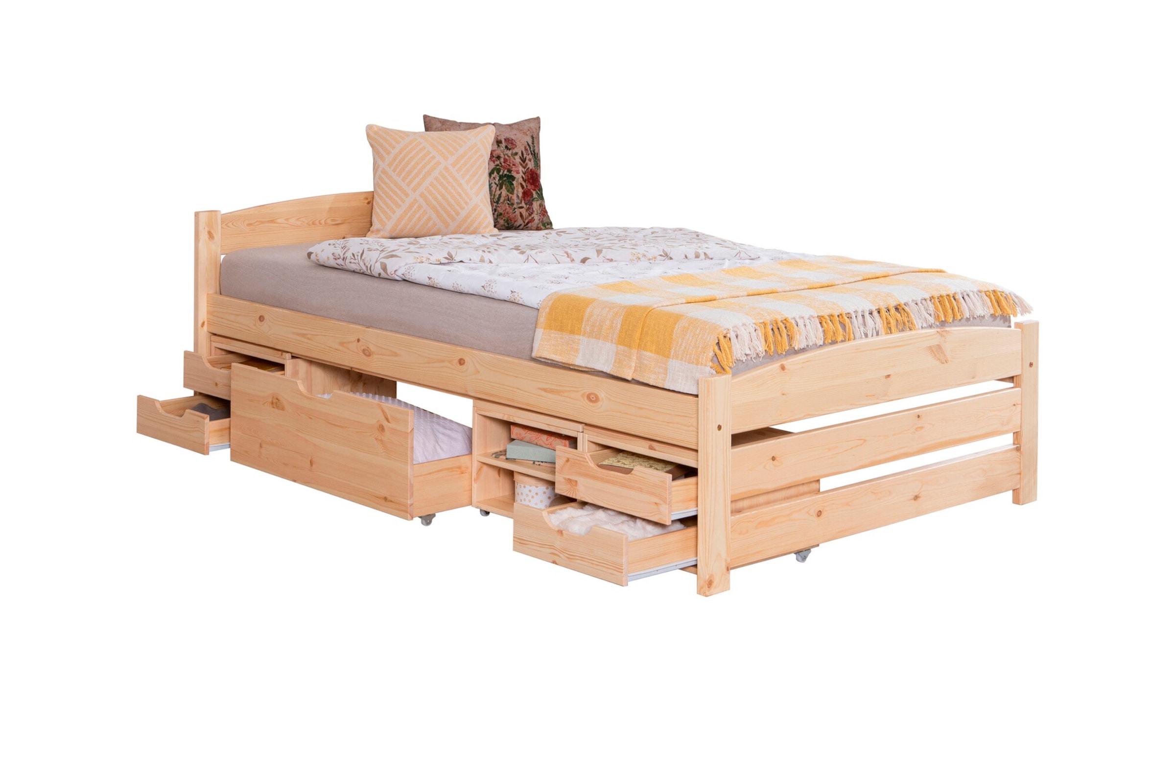Ticaa Stauraumbett Seniorenbett „Loni“, Funktionsbett, Seniorenzimmer