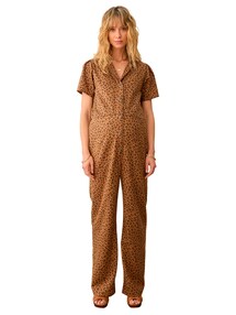 Jumpsuit mit Leoprint für Schwangerschaft und Stillzeit