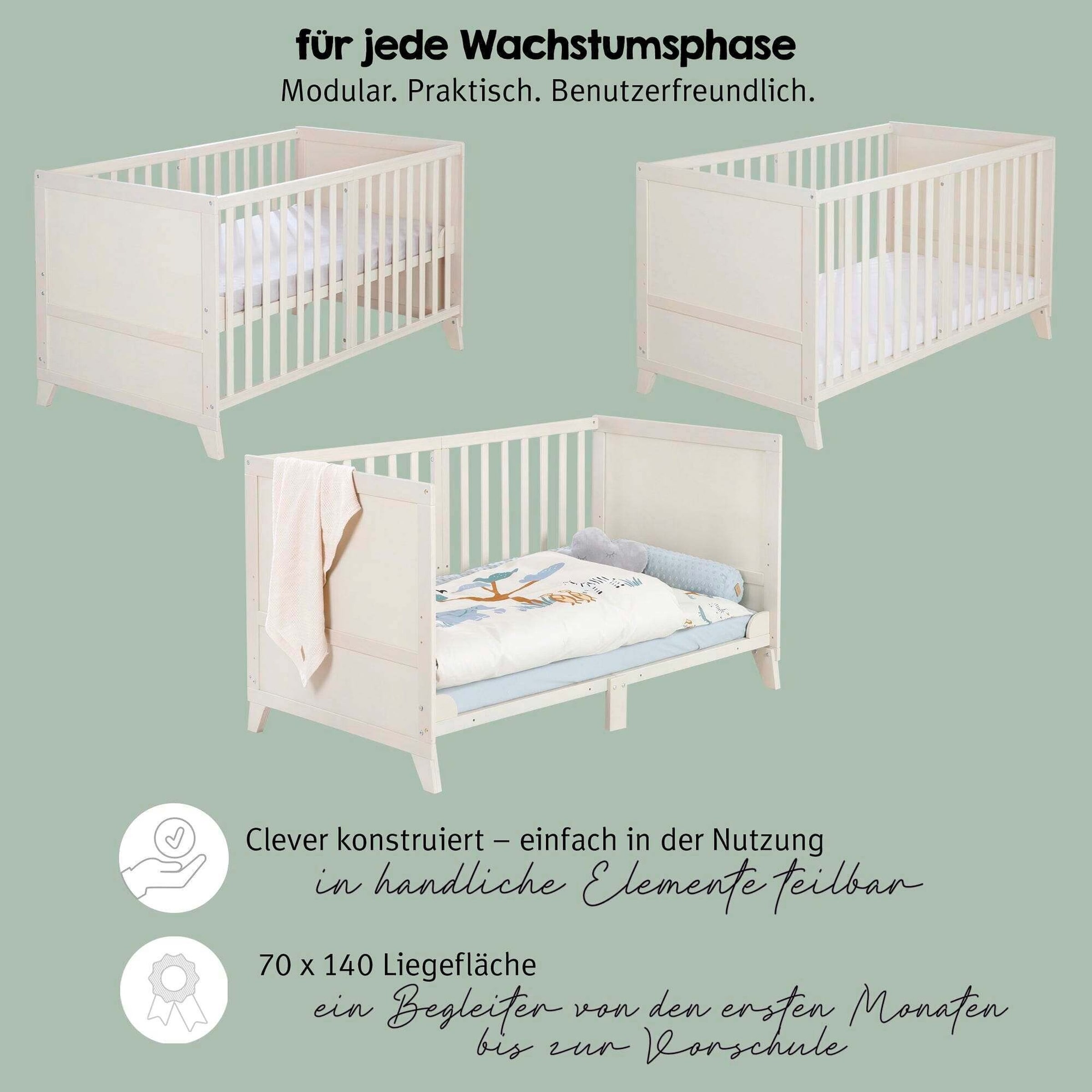 Roba Kinderbettset, 70 x 140 cm Savanna Friends