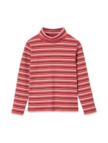 Geripptes Mädchen Rollkragen-Shirt