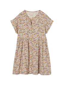 Mädchen Blumenkleid mit Knöpfen