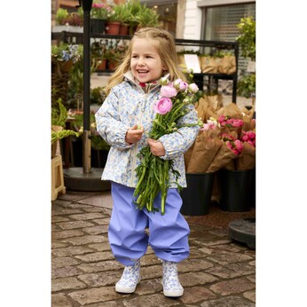 2-tlg. Set Regenjacke und Regenhose Blumen
