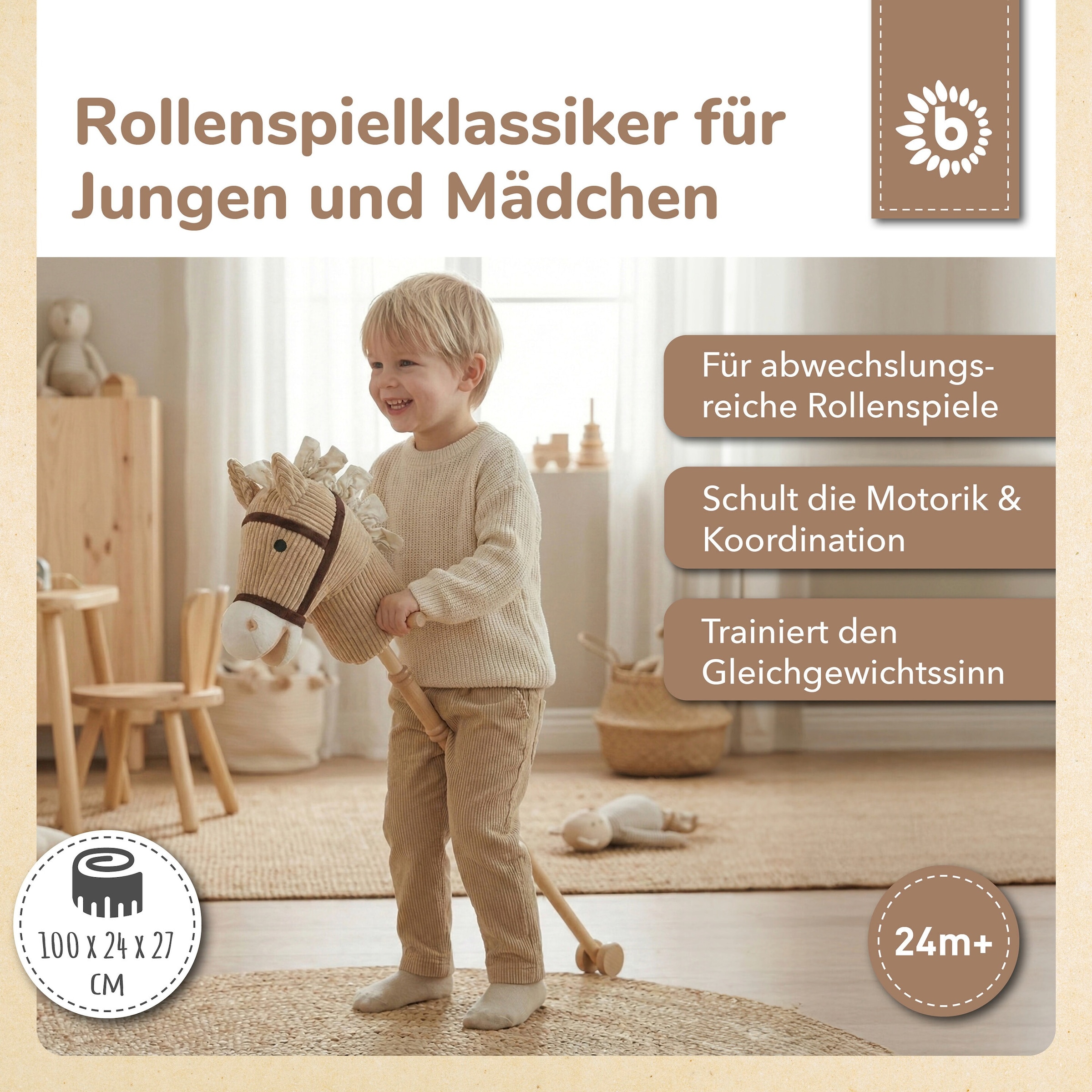 Bieco Steckenpferd Kinder Lucky aus Holz